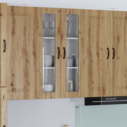 vidaXL Wall Glass Cabinet LUCCA Artisan Oak 60 x 31 x 100 cm