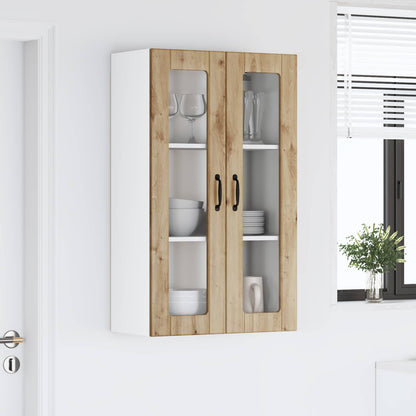 vidaXL Wall Glass Cabinet LUCCA Artisan Oak 60 x 31 x 100 cm