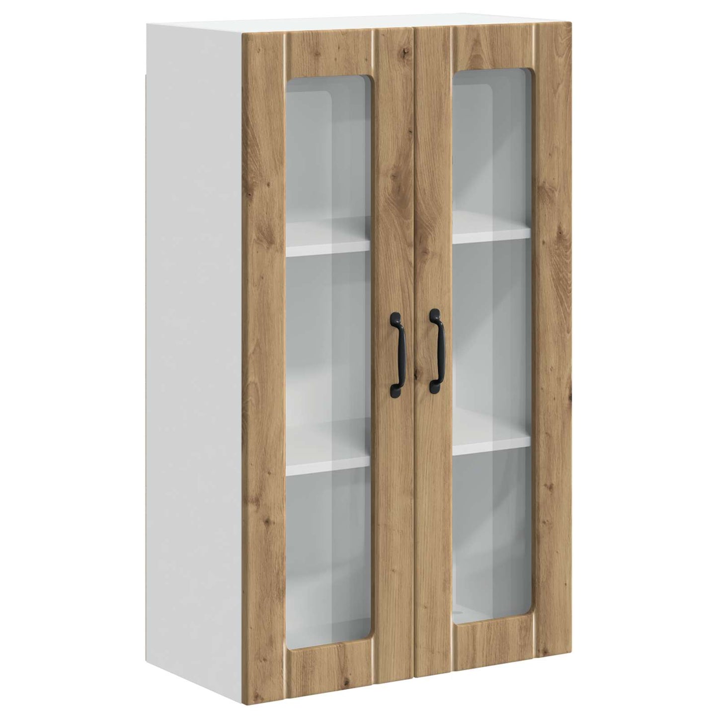 vidaXL Wall Glass Cabinet LUCCA Artisan Oak 60 x 31 x 100 cm