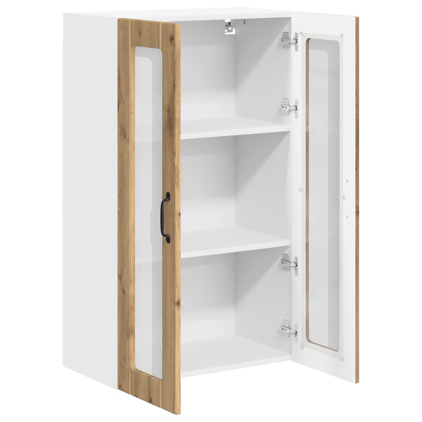 vidaXL Wall Glass Cabinet LUCCA Artisan Oak 60 x 31 x 100 cm