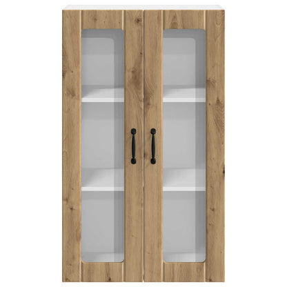 vidaXL Wall Glass Cabinet LUCCA Artisan Oak 60 x 31 x 100 cm
