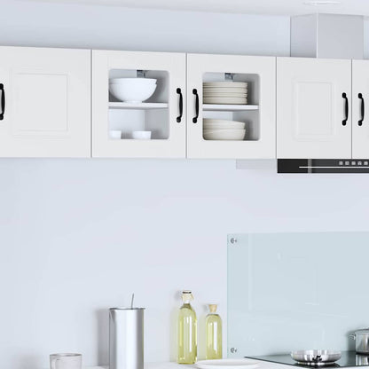 vidaXL Wall Glass Cabinet PORTO White 40 x 31 x 40 cm Engineered Wood