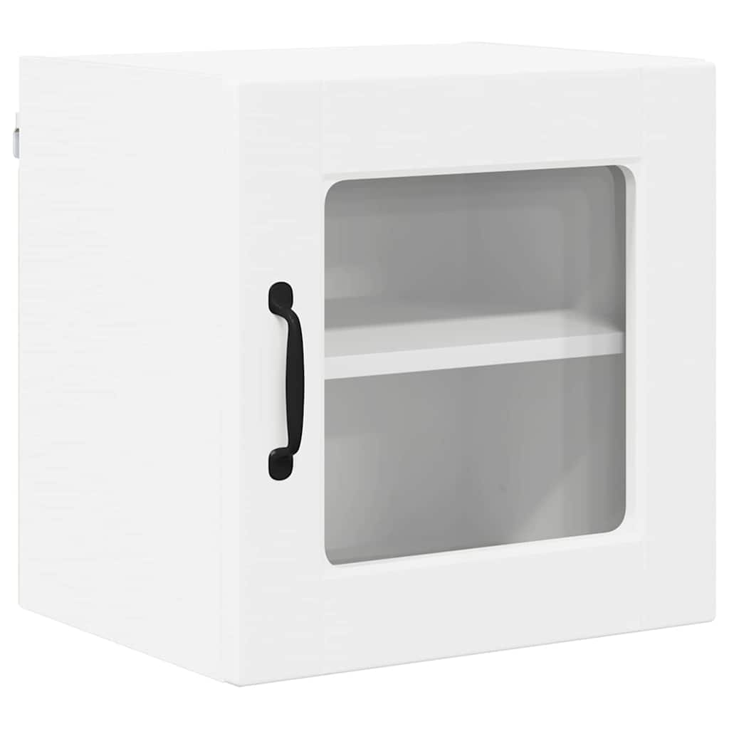 vidaXL Wall Glass Cabinet PORTO White 40 x 31 x 40 cm Engineered Wood