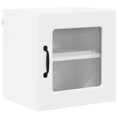 vidaXL Wall Glass Cabinet PORTO White 40 x 31 x 40 cm Engineered Wood