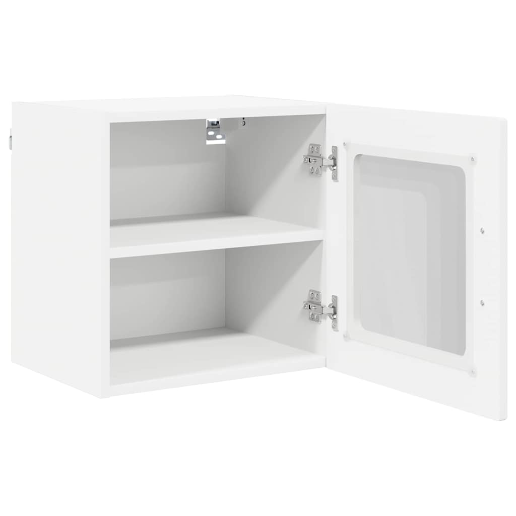 vidaXL Wall Glass Cabinet PORTO White 40 x 31 x 40 cm Engineered Wood