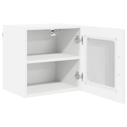 vidaXL Wall Glass Cabinet PORTO White 40 x 31 x 40 cm Engineered Wood