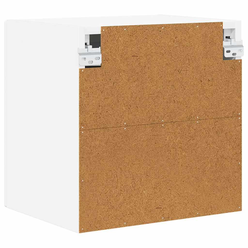 vidaXL Wall Glass Cabinet PORTO White 40 x 31 x 40 cm Engineered Wood