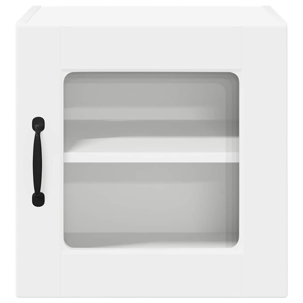 vidaXL Wall Glass Cabinet PORTO White 40 x 31 x 40 cm Engineered Wood