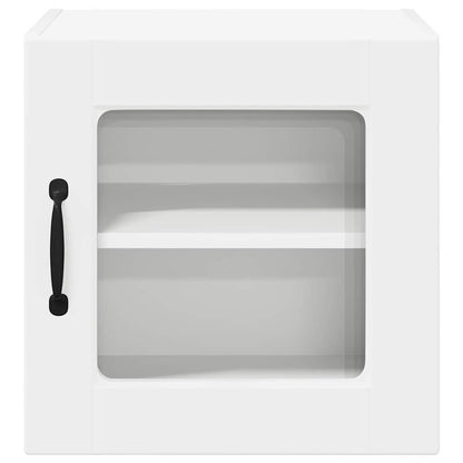 vidaXL Wall Glass Cabinet PORTO White 40 x 31 x 40 cm Engineered Wood