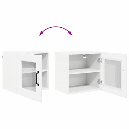 vidaXL Wall Glass Cabinet PORTO White 40 x 31 x 40 cm Engineered Wood