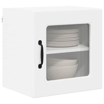 vidaXL Wall Glass Cabinet PORTO White 40 x 31 x 40 cm Engineered Wood