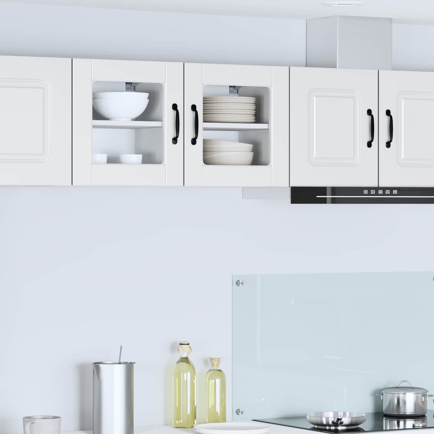 vidaXL Wall Glass Cabinet PORTO 2 pcs White 40 x 31 x 40 cm
