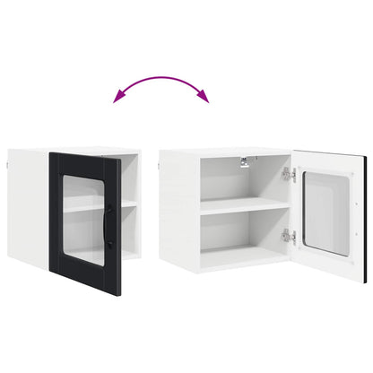 vidaXL Wall Glass Cabinet PORTO Black 40 x 31 x 40 cm Engineered Wood