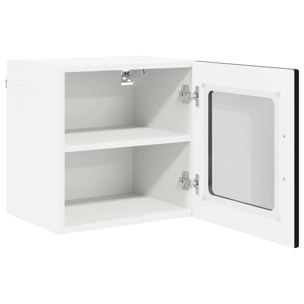 vidaXL Wall Glass Cabinet PORTO 2 pcs Black 40 x 31 x 40 cm