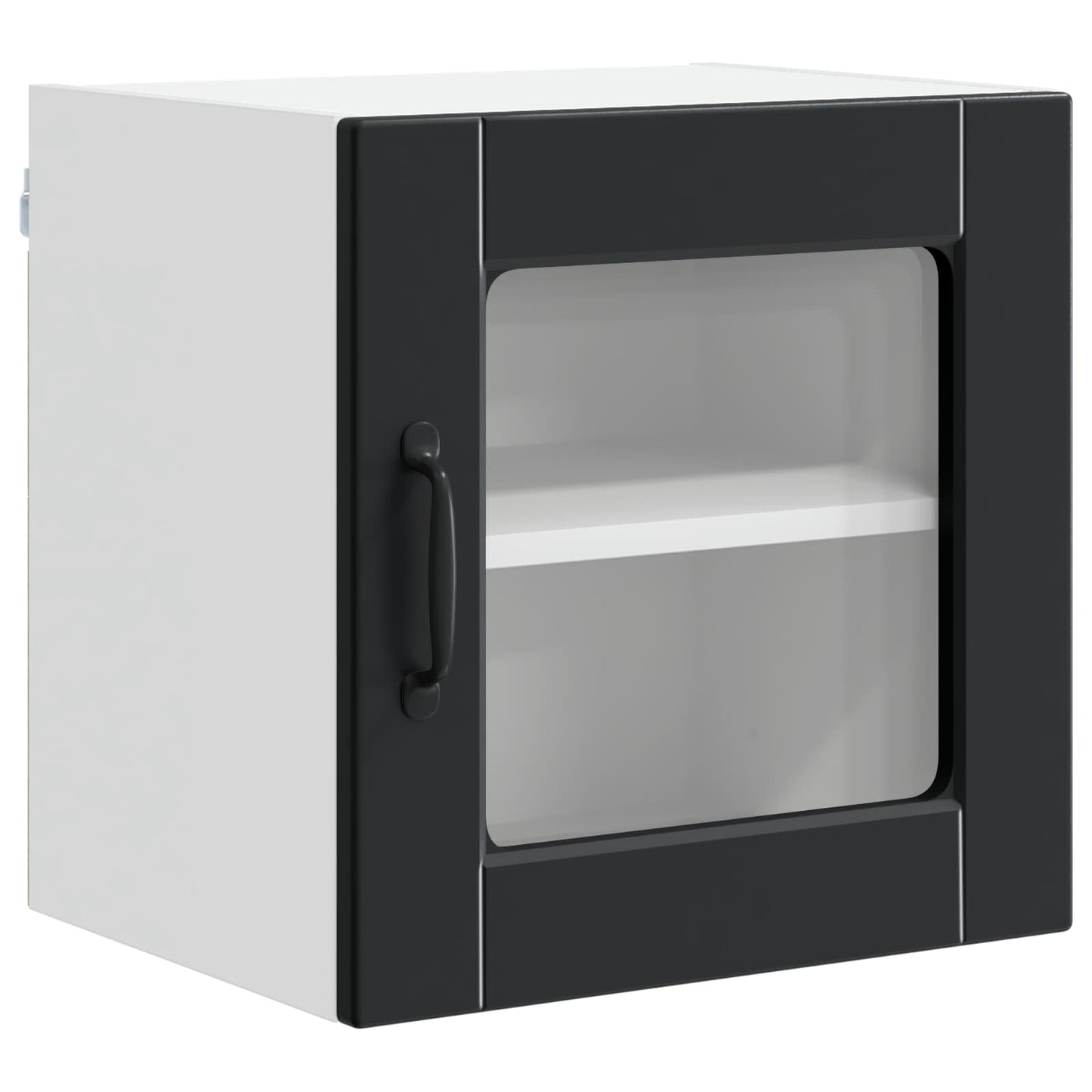 vidaXL Wall Glass Cabinet PORTO 2 pcs Black 40 x 31 x 40 cm