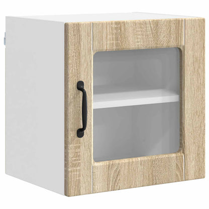 vidaXL Wall Glass Cabinet PORTO Sonoma Oak 40 x 31 x 40 cm