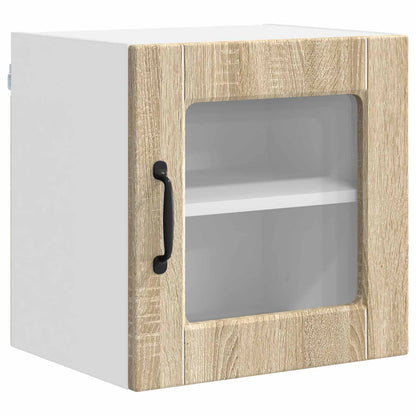 vidaXL Wall Glass Cabinet PORTO Sonoma Oak 40 x 31 x 40 cm
