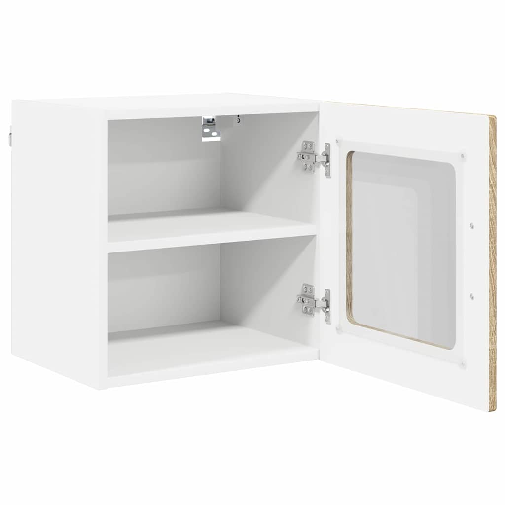 vidaXL Wall Glass Cabinet PORTO Sonoma Oak 40 x 31 x 40 cm