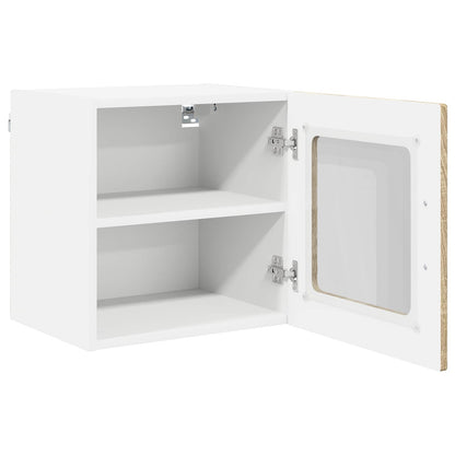 vidaXL Wall Glass Cabinet PORTO Sonoma Oak 40 x 31 x 40 cm