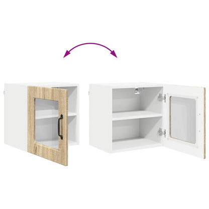 vidaXL Wall Glass Cabinet PORTO Sonoma Oak 40 x 31 x 40 cm