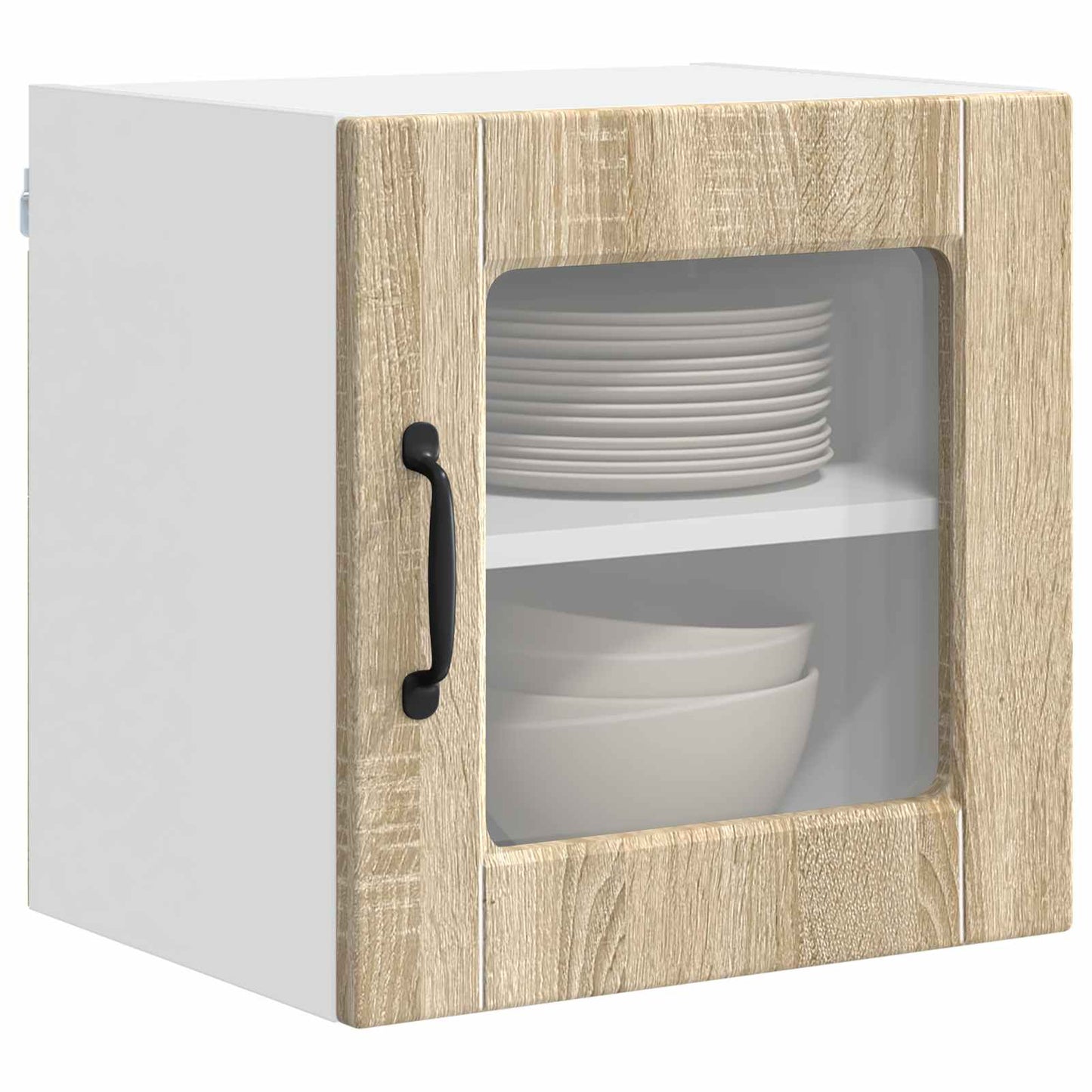 vidaXL Wall Glass Cabinet PORTO Sonoma Oak 40 x 31 x 40 cm