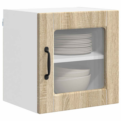 vidaXL Wall Glass Cabinet PORTO Sonoma Oak 40 x 31 x 40 cm