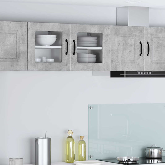 vidaXL Wall Glass Cabinet PORTO Concrete Grey 40 x 31 x 40 cm