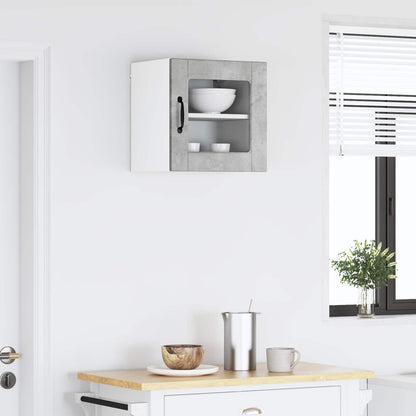 vidaXL Wall Glass Cabinet PORTO Concrete Grey 40 x 31 x 40 cm