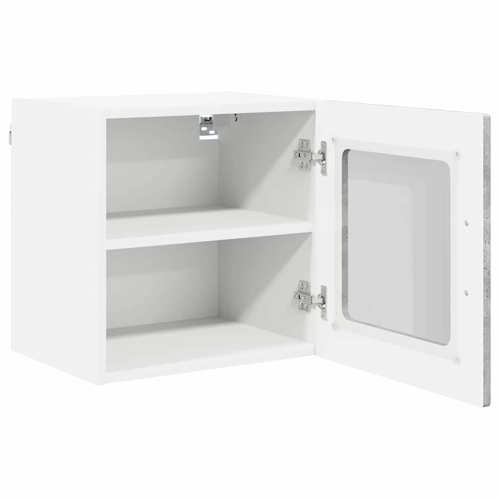 vidaXL Wall Glass Cabinet PORTO Concrete Grey 40 x 31 x 40 cm