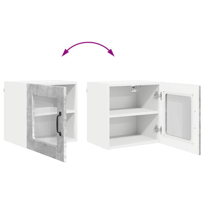 vidaXL Wall Glass Cabinet PORTO Concrete Grey 40 x 31 x 40 cm