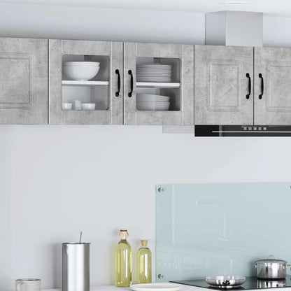 vidaXL Wall Glass Cabinet PORTO 2 pcs Concrete Grey Engineered Wood