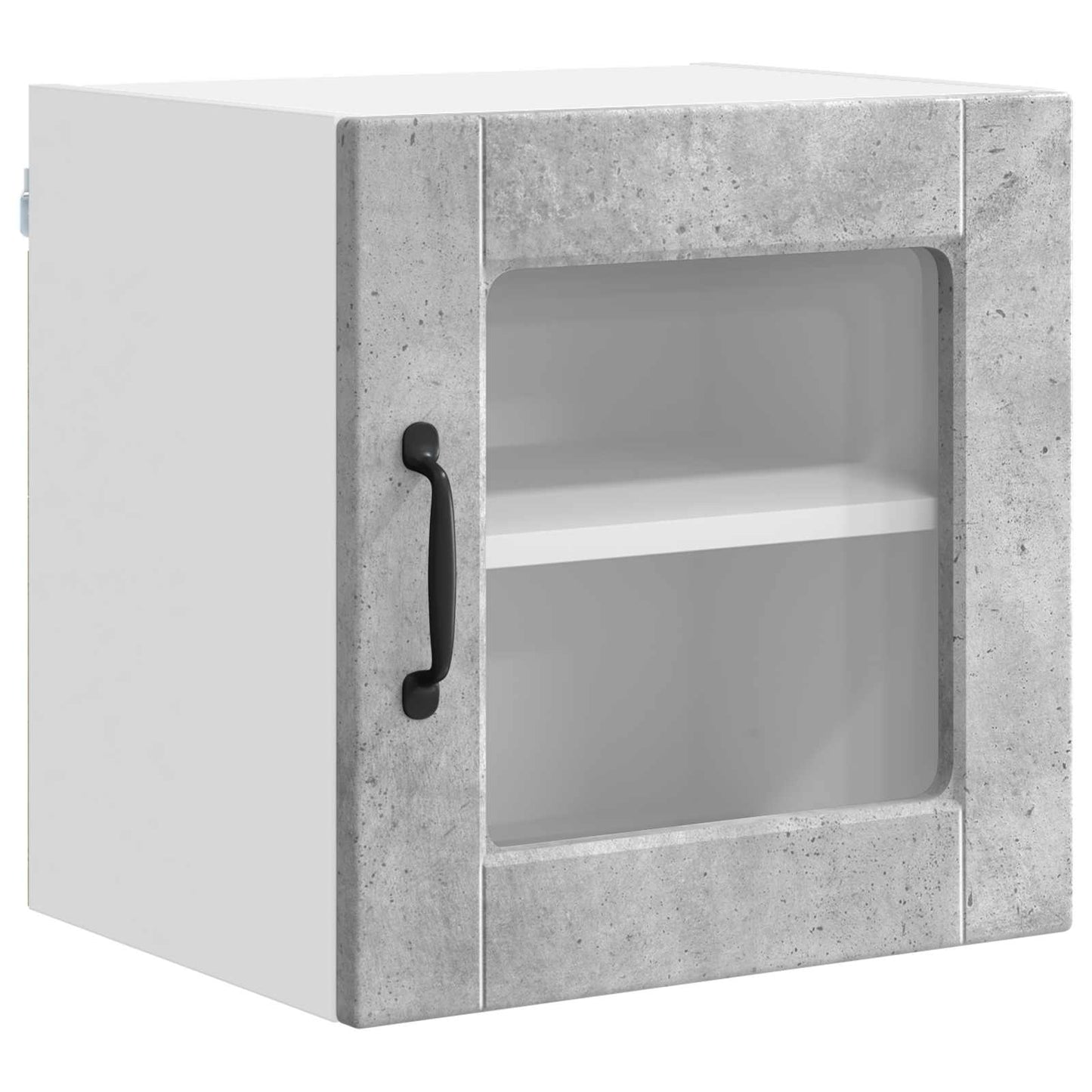 vidaXL Wall Glass Cabinet PORTO 2 pcs Concrete Grey Engineered Wood