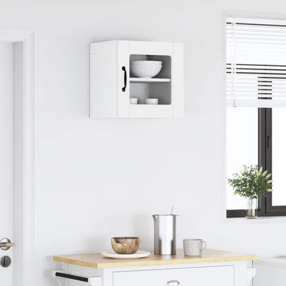 vidaXL Wall Glass Cabinet PORTO High Gloss White 40 x 31 x 40 cm