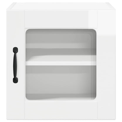 vidaXL Wall Glass Cabinet PORTO High Gloss White 40 x 31 x 40 cm