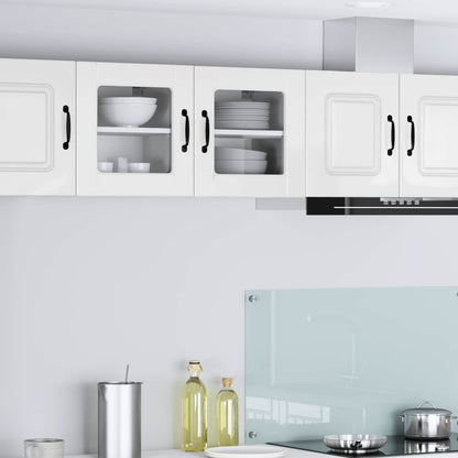 vidaXL Wall Glass Cabinet PORTO 2 pcs High Gloss White 40 x 31 x 40 cm