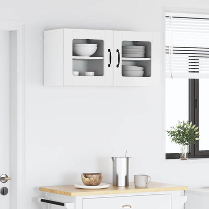 vidaXL Wall Glass Cabinet PORTO 2 pcs High Gloss White 40 x 31 x 40 cm