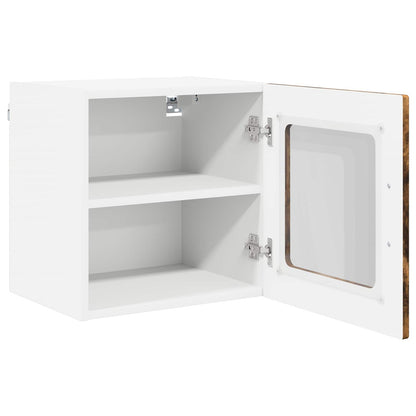 vidaXL Wall Glass Cabinet PORTO Smoked Oak 40 x 31 x 40 cm