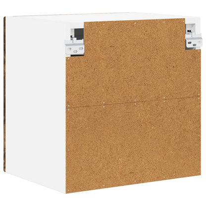 vidaXL Wall Glass Cabinet PORTO Smoked Oak 40 x 31 x 40 cm