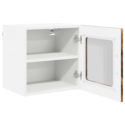 vidaXL Wall Glass Cabinet PORTO 2 pcs Smoked Oak 40 x 31 x 40 cm