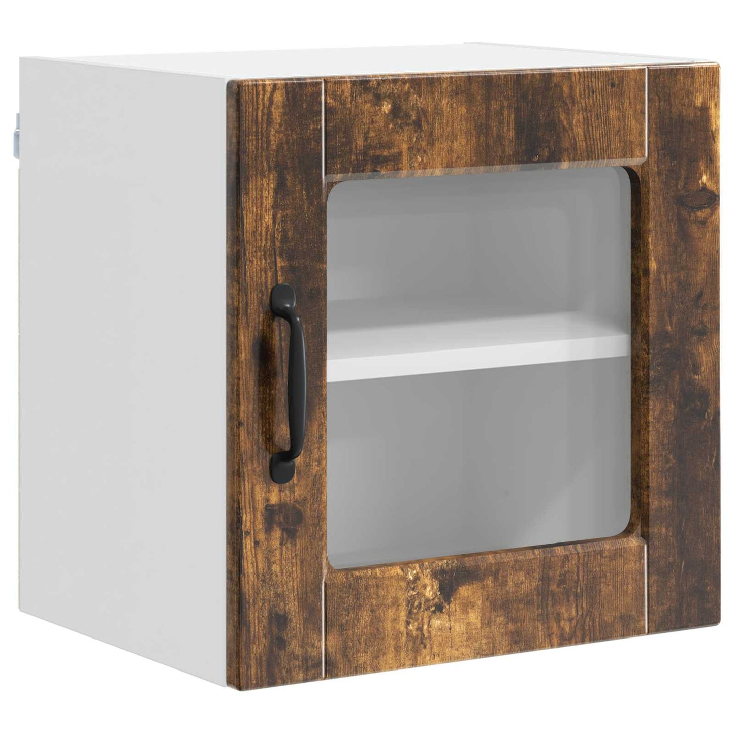 vidaXL Wall Glass Cabinet PORTO 2 pcs Smoked Oak 40 x 31 x 40 cm