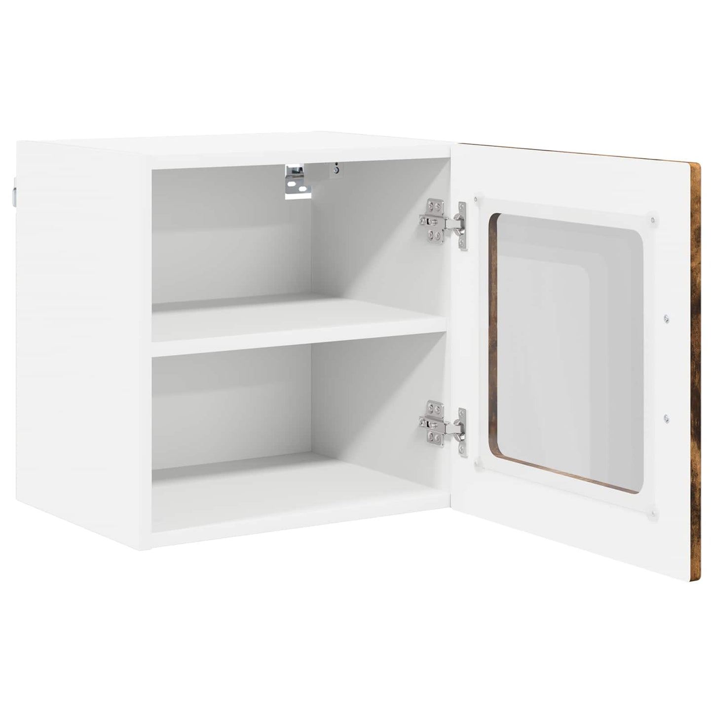 vidaXL Wall Glass Cabinet PORTO 2 pcs Smoked Oak 40 x 31 x 40 cm