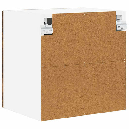 vidaXL Wall Glass Cabinet PORTO 2 pcs Smoked Oak 40 x 31 x 40 cm
