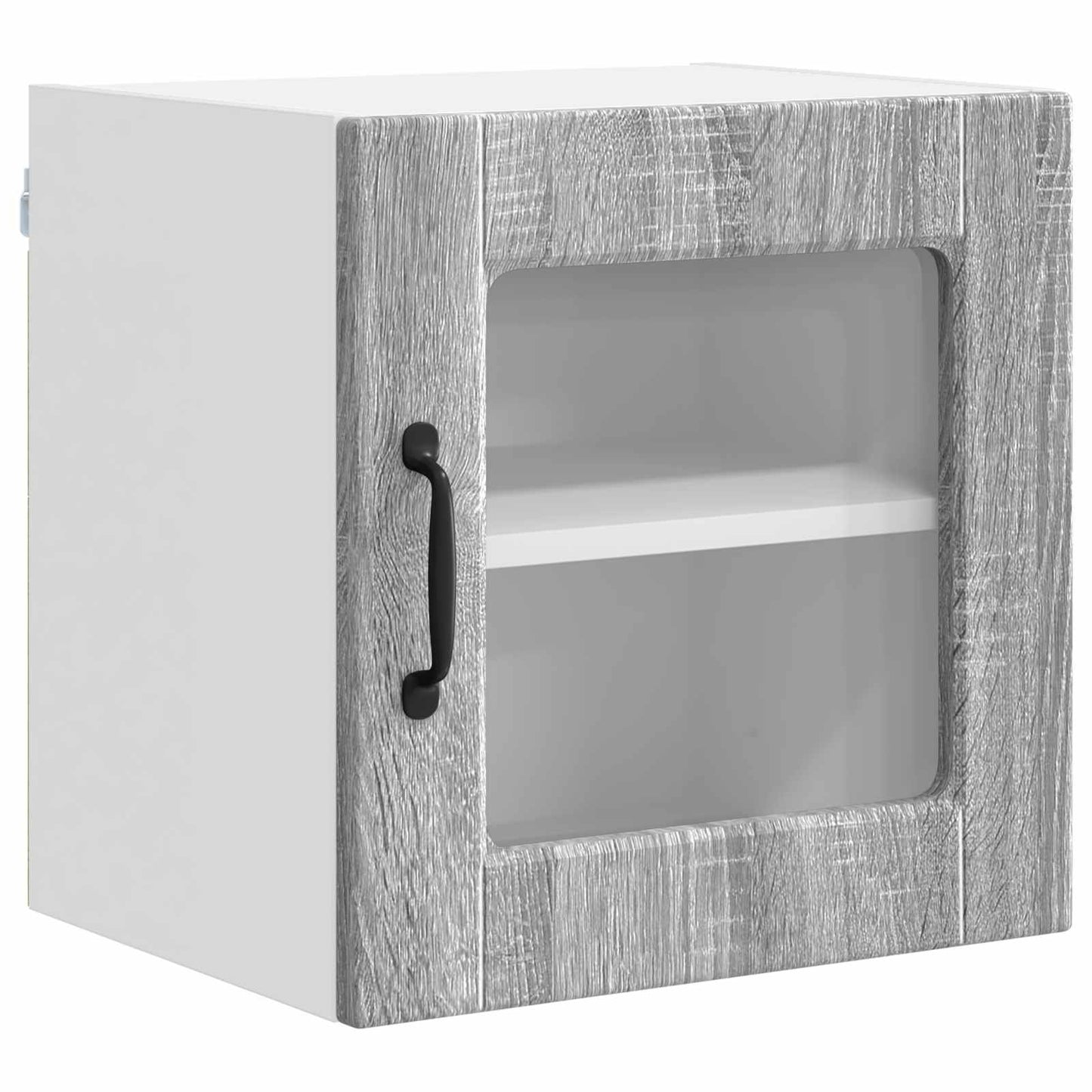 vidaXL Wall Glass Cabinet PORTO 2 pcs Grey Sonoma 40 x 31 x 40 cm