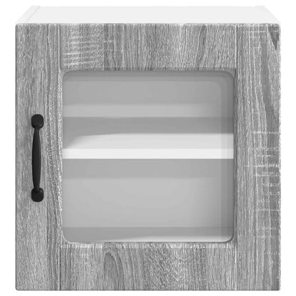 vidaXL Wall Glass Cabinet PORTO 2 pcs Grey Sonoma 40 x 31 x 40 cm