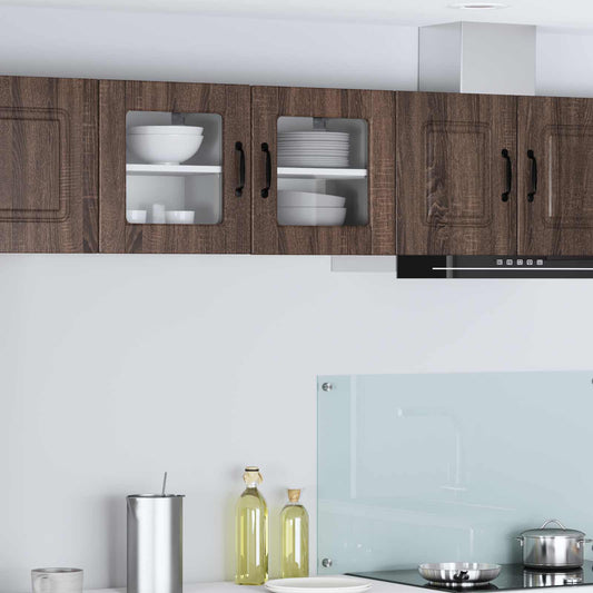 vidaXL Wall Glass Cabinet PORTO Brown Oak 40 x 31 x 40 cm