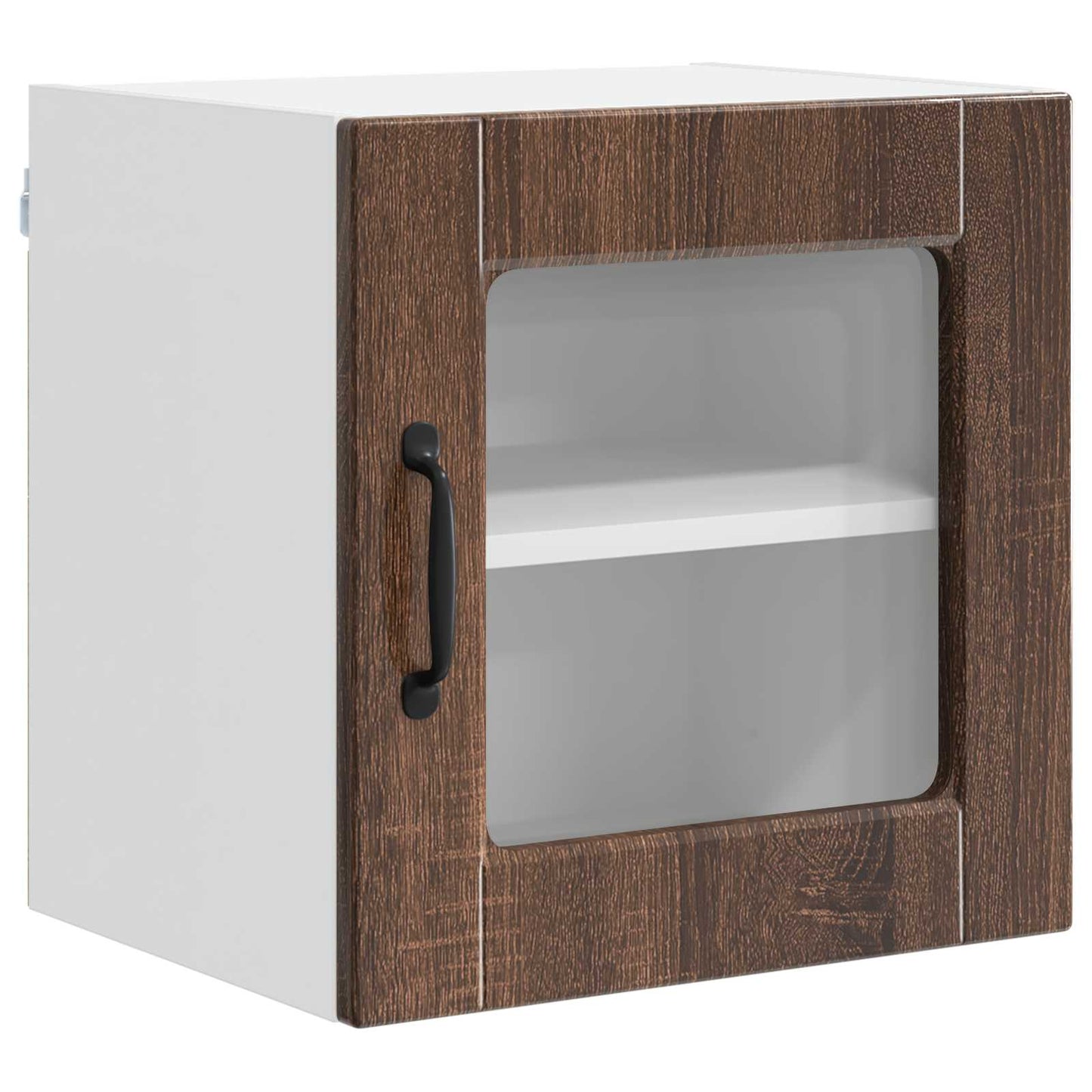 vidaXL Wall Glass Cabinet PORTO Brown Oak 40 x 31 x 40 cm