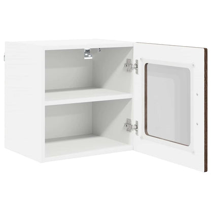 vidaXL Wall Glass Cabinet PORTO Brown Oak 40 x 31 x 40 cm