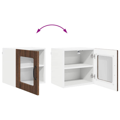 vidaXL Wall Glass Cabinet PORTO Brown Oak 40 x 31 x 40 cm