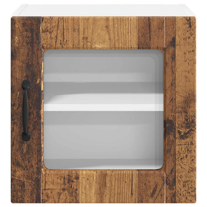 vidaXL Wall Glass Cabinet PORTO 2 pcs Old Wood 40 x 31 x 40 cm