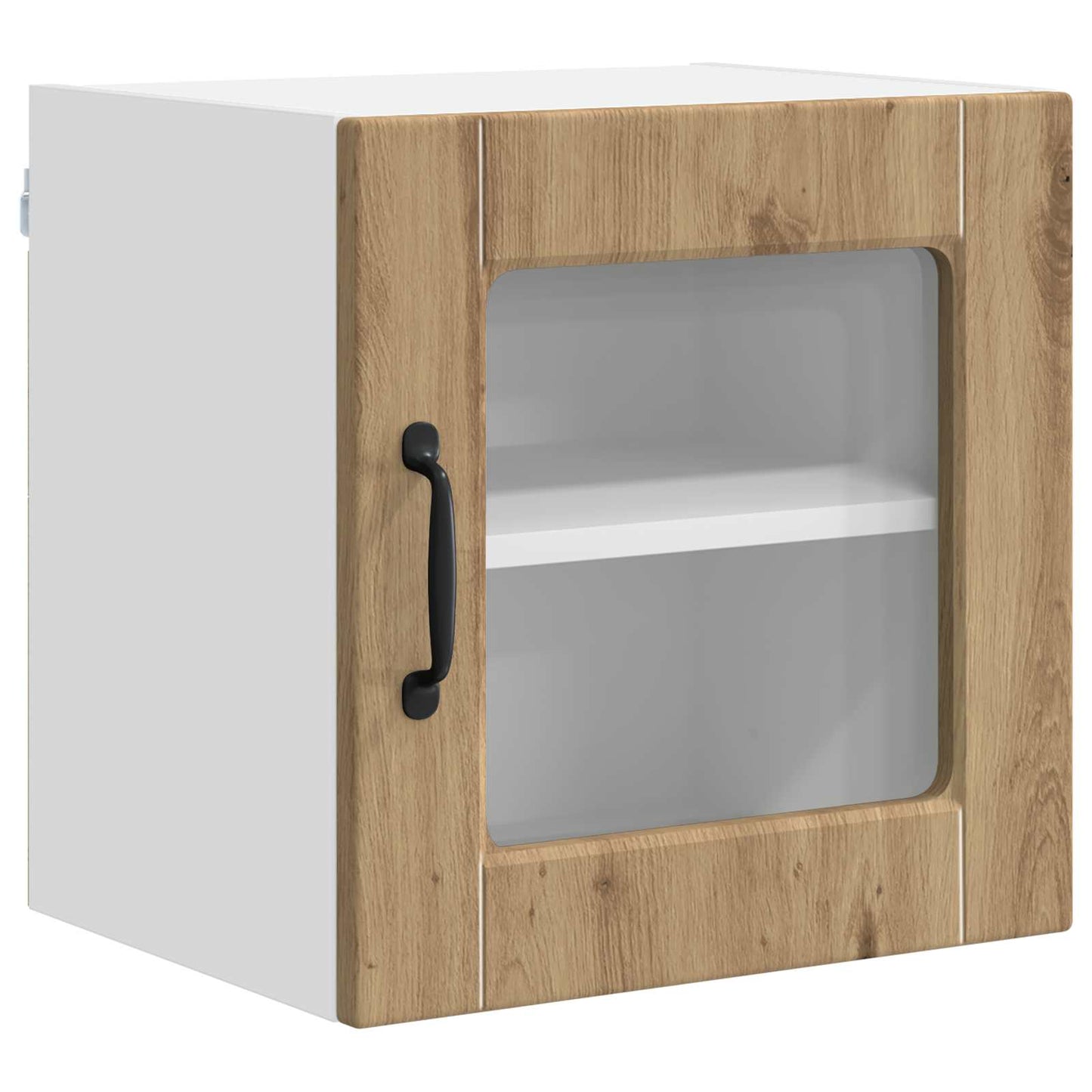 vidaXL Wall Glass Cabinet PORTO Artisan Oak 40 x 31 x 40 cm